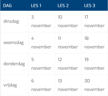 Tabel 1 Cursus Volwassenen Tabel 1 Cursus Volwassenen