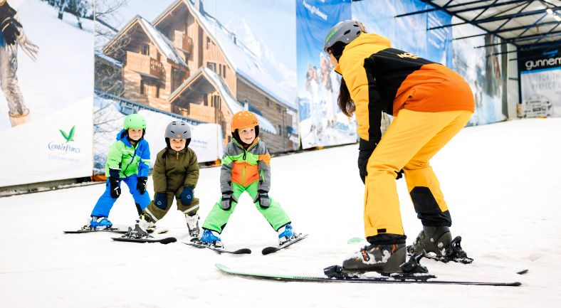 Children's skiing and snowboarding courses at Montana Snowcenter are taught for children ages 4 to 12 divided into different age groups and levels.