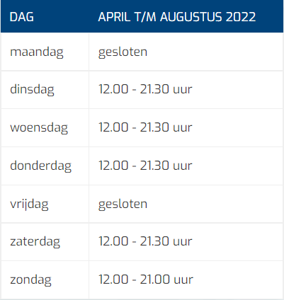 April Tm Augustus 2022 Openingstijden Mobiel