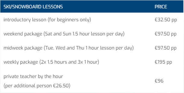 New Pricelist 2022 2023 Ski Snowboard Lesson Mobile ENG New Pricelist 2022 2023 Ski Snowboard Lesson Mobile ENG