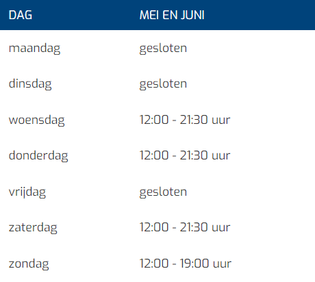 Openingstijden Mei En Juni Mobiel Echte NL Breed Openingstijden Mei En Juni Mobiel Echte NL Breed