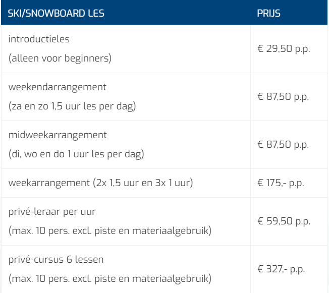 prijslijst ski en snowboardles mobiel prijslijst ski en snowboardles mobiel